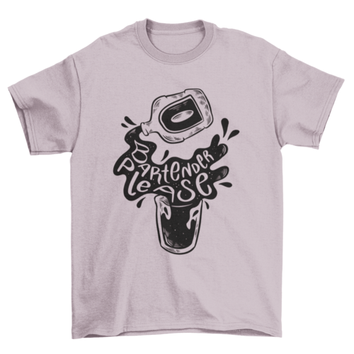 Cartoon alcohol bottle with the quote Bartender please t-shirt